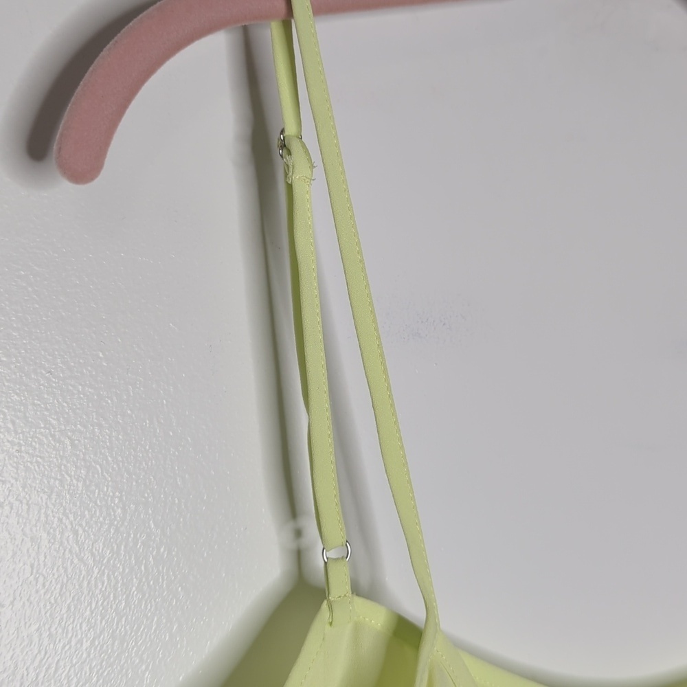 Saloni Camisole Slip Dress Flirty Lightweight Fairy Chartreuse 4 - Picture 6 of 10